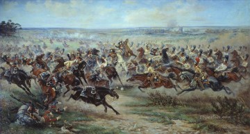  Jun Painting - A Charge of the Russian Leib Guard on 2 June 1807 Viktor Mazurovsky Military War